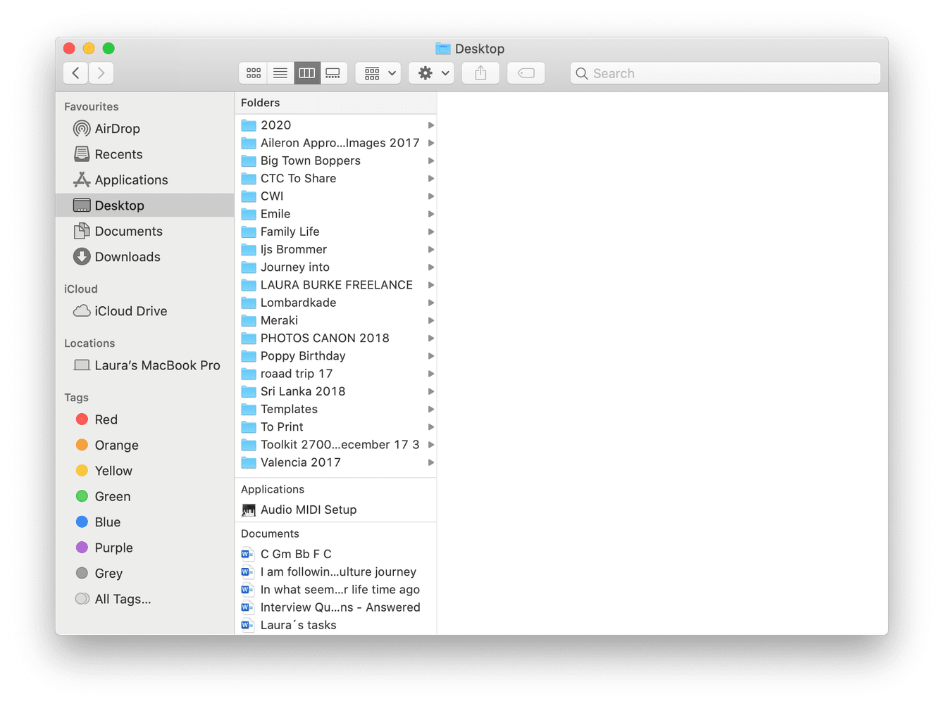 different /desktop folder for each space mac 2017
